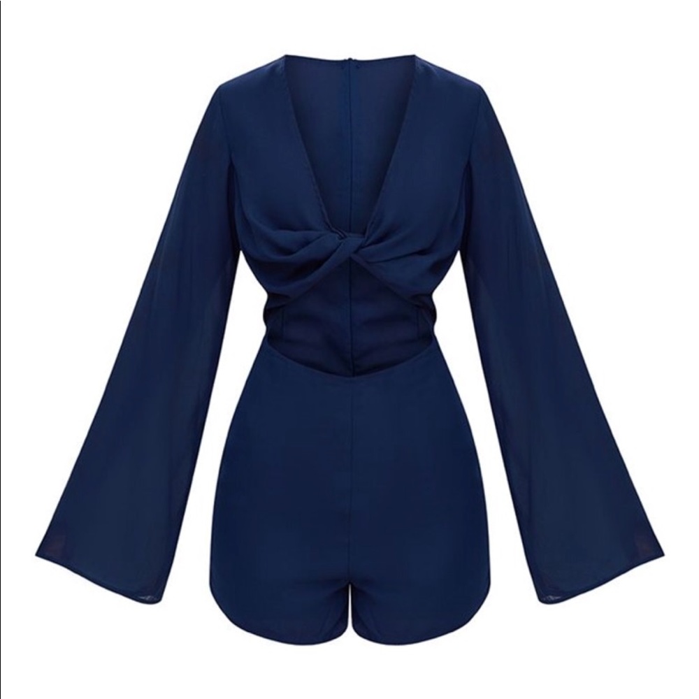 Navy cut-out romper NWT - Picture 3 of 6